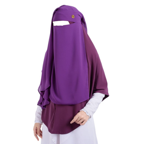 Two Layer Niqab Purple (Long)